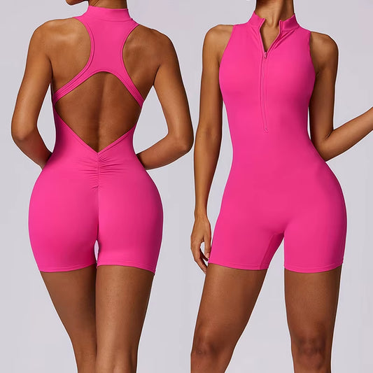 Jumpsuit Deportivo Mujer con Cierre Frontal – Mono Fitness sin Costuras