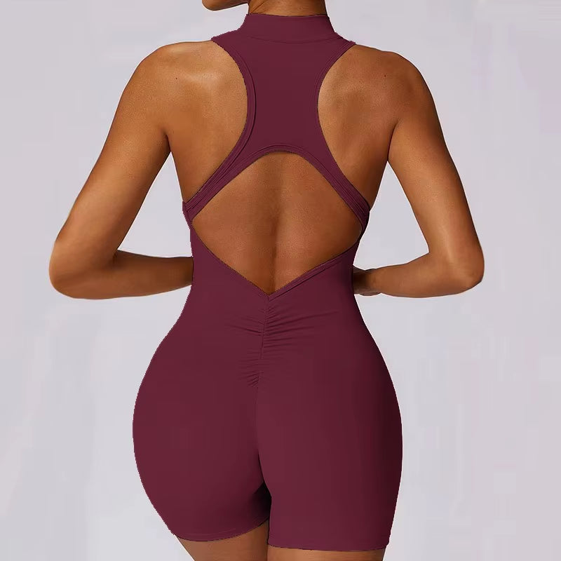 Jumpsuit Deportivo Mujer con Cierre Frontal – Mono Fitness sin Costuras