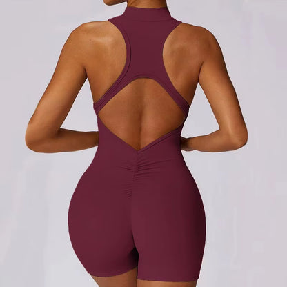 Jumpsuit Deportivo Mujer con Cierre Frontal – Mono Fitness sin Costuras