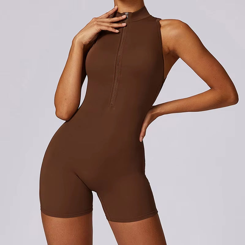 Jumpsuit Deportivo Mujer con Cierre Frontal – Mono Fitness sin Costuras