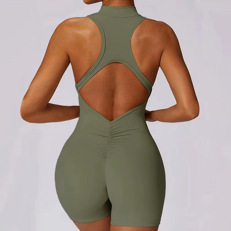 Jumpsuit Deportivo Mujer con Cierre Frontal – Mono Fitness sin Costuras