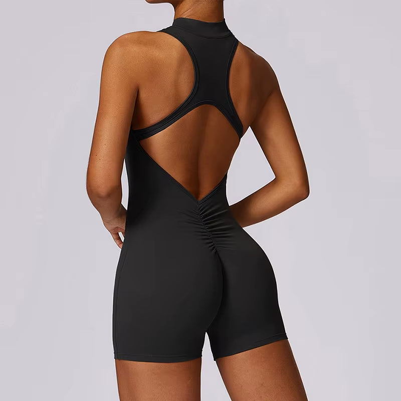 Jumpsuit Deportivo Mujer con Cierre Frontal – Mono Fitness sin Costuras