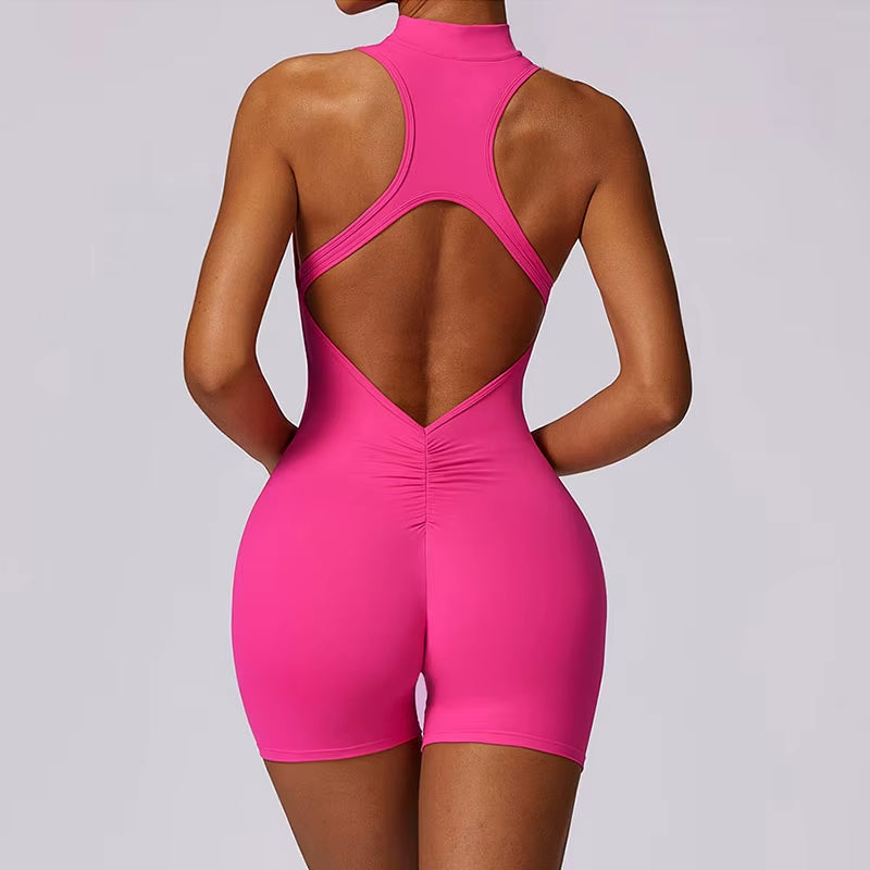 Jumpsuit Deportivo Mujer con Cierre Frontal – Mono Fitness sin Costuras