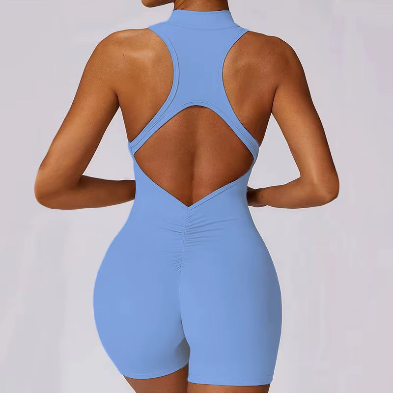 Jumpsuit Deportivo Mujer con Cierre Frontal – Mono Fitness sin Costuras