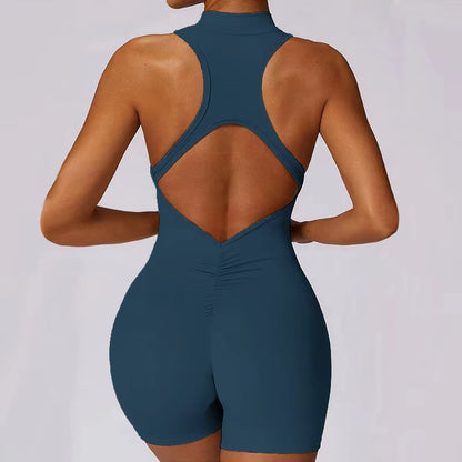 Jumpsuit Deportivo Mujer con Cierre Frontal – Mono Fitness sin Costuras