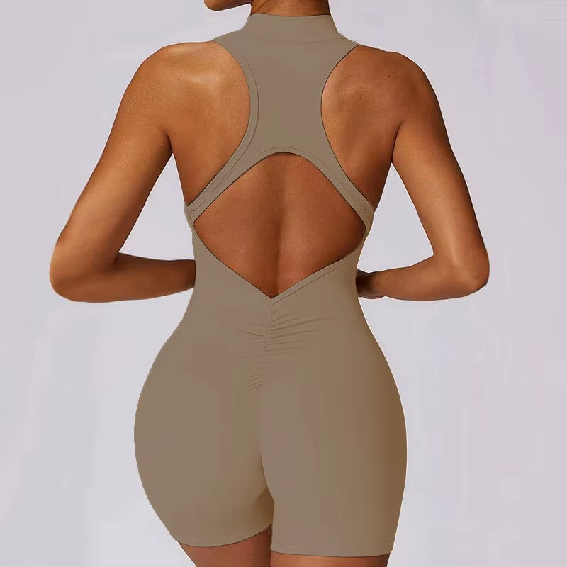 Jumpsuit Deportivo Mujer con Cierre Frontal – Mono Fitness sin Costuras