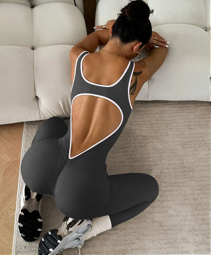Mono Deportivo Mujer One Piece – Jumpsuit Fitness sin Costuras, Transpirable y de Secado Rápido