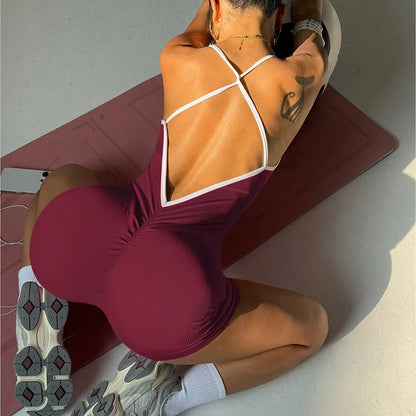 Mono Deportivo Mujer One Piece – Jumpsuit Fitness sin Costuras, Transpirable y de Secado Rápido