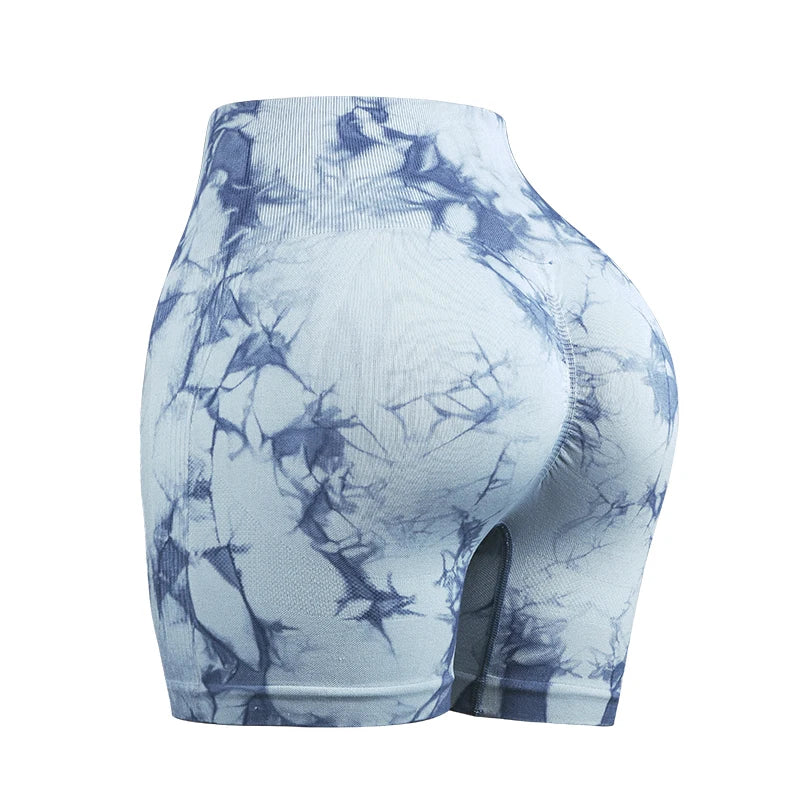 Shorts de Yoga Acanalados Sin Costuras para Mujer | Biker Shorts de Cintura Alta Push Up | Leggings Cortos Deportivos de Entrenamiento y Fitness