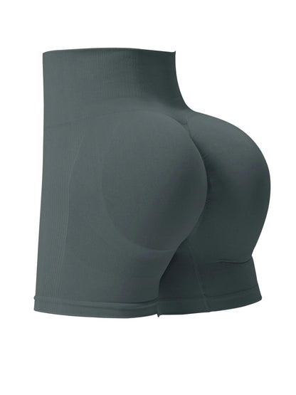 Shorts de Yoga Acanalados Sin Costuras para Mujer | Biker Shorts de Cintura Alta Push Up | Leggings Cortos Deportivos de Entrenamiento y Fitness