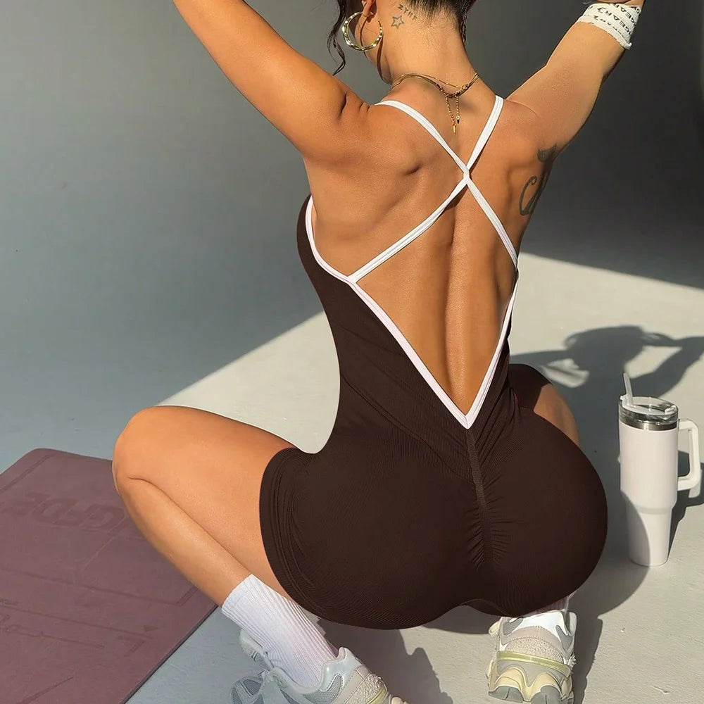 Mono Deportivo Mujer One Piece – Jumpsuit Fitness sin Costuras, Transpirable y de Secado Rápido