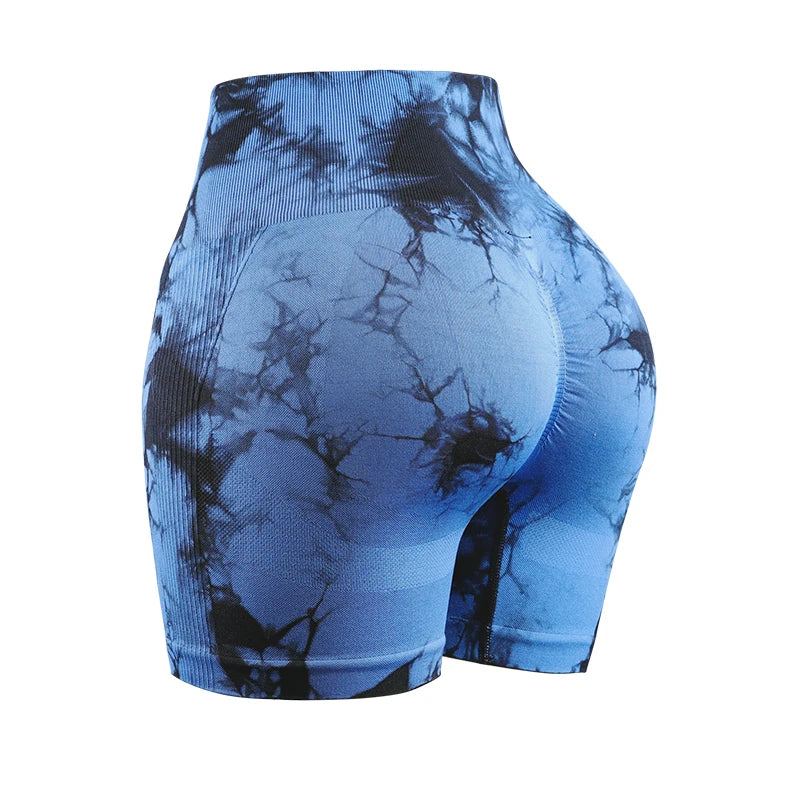 Shorts de Yoga Acanalados Sin Costuras para Mujer | Biker Shorts de Cintura Alta Push Up | Leggings Cortos Deportivos de Entrenamiento y Fitness