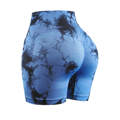 Shorts de Yoga Acanalados Sin Costuras para Mujer | Biker Shorts de Cintura Alta Push Up | Leggings Cortos Deportivos de Entrenamiento y Fitness