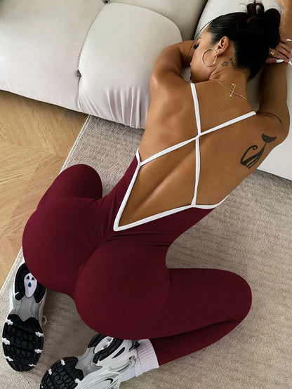 Mono Deportivo Mujer One Piece – Jumpsuit Fitness sin Costuras, Transpirable y de Secado Rápido