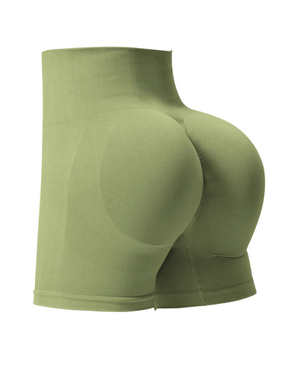 Shorts de Yoga Acanalados Sin Costuras para Mujer | Biker Shorts de Cintura Alta Push Up | Leggings Cortos Deportivos de Entrenamiento y Fitness