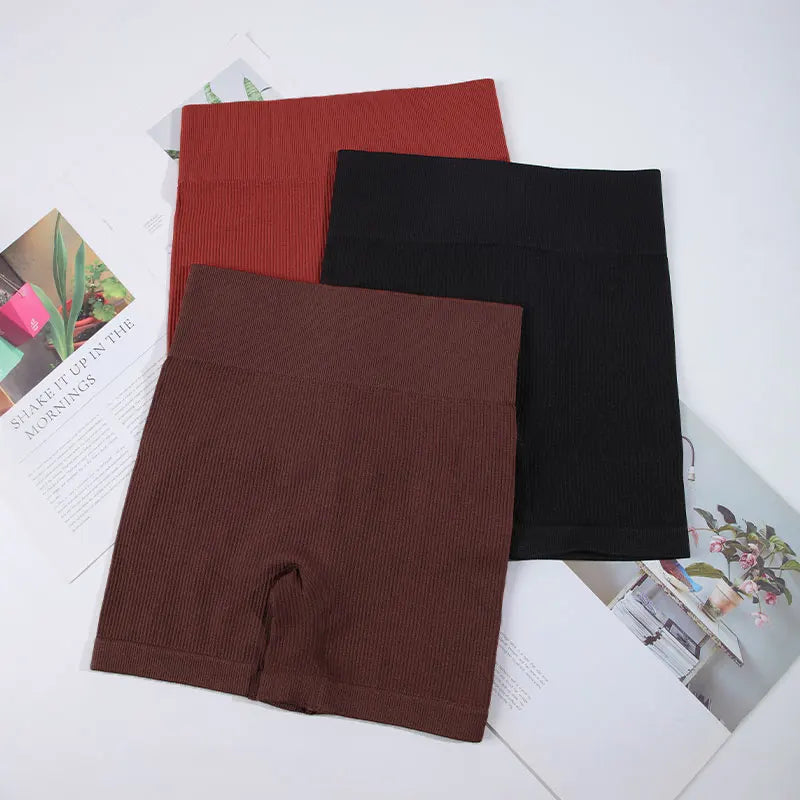 Shorts de Yoga Acanalados Sin Costuras para Mujer | Biker Shorts de Cintura Alta Push Up | Leggings Cortos Deportivos de Entrenamiento y Fitness