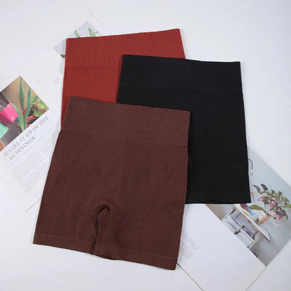 Shorts de Yoga Acanalados Sin Costuras para Mujer | Biker Shorts de Cintura Alta Push Up | Leggings Cortos Deportivos de Entrenamiento y Fitness