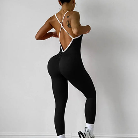 Mono Deportivo Mujer One Piece – Jumpsuit Fitness sin Costuras, Transpirable y de Secado Rápido
