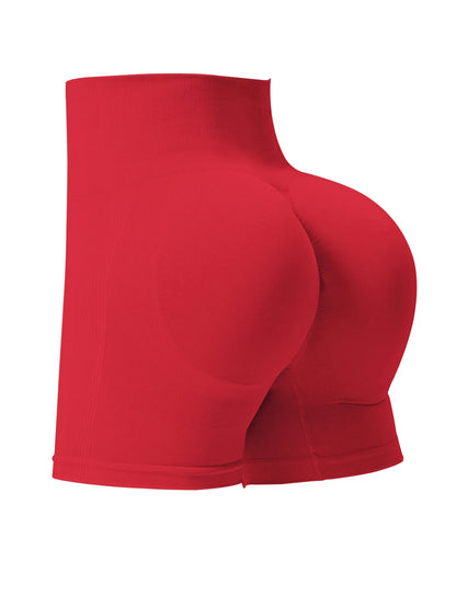 Shorts de Yoga Acanalados Sin Costuras para Mujer | Biker Shorts de Cintura Alta Push Up | Leggings Cortos Deportivos de Entrenamiento y Fitness