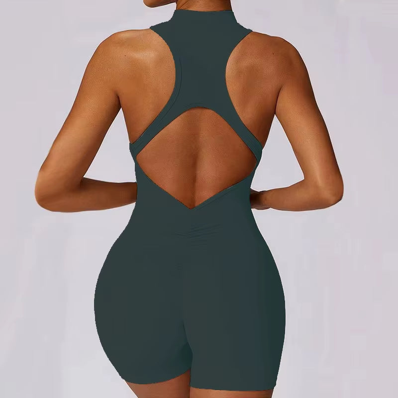 Jumpsuit Deportivo Mujer con Cierre Frontal – Mono Fitness sin Costuras