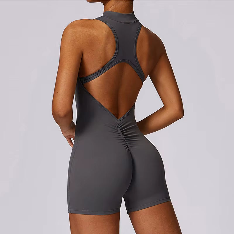 Jumpsuit Deportivo Mujer con Cierre Frontal – Mono Fitness sin Costuras