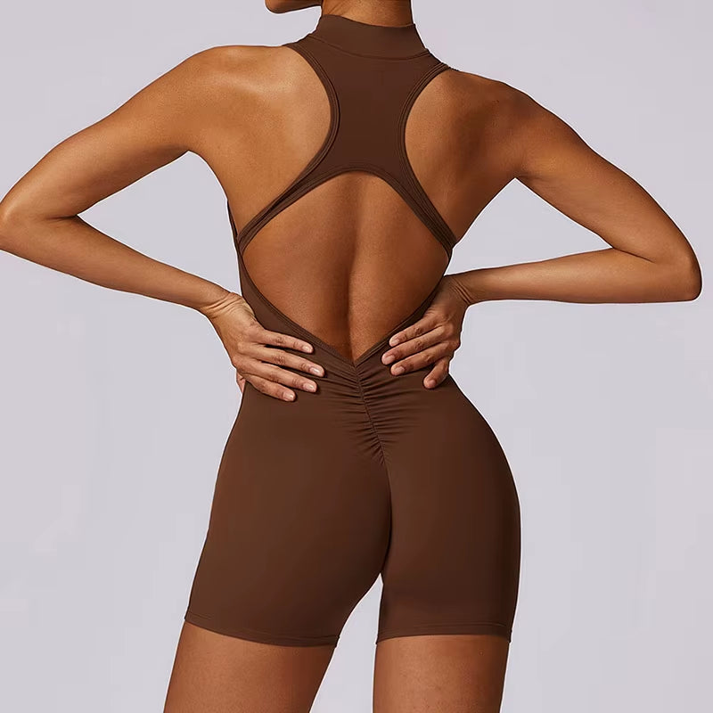 Jumpsuit Deportivo Mujer con Cierre Frontal – Mono Fitness sin Costuras